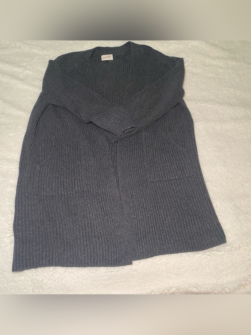 Universal Thread Dark Gray Ribbed Open-Front Cardigan